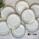 8 porcelain plates limoges w. guerin & cie blanche dorée