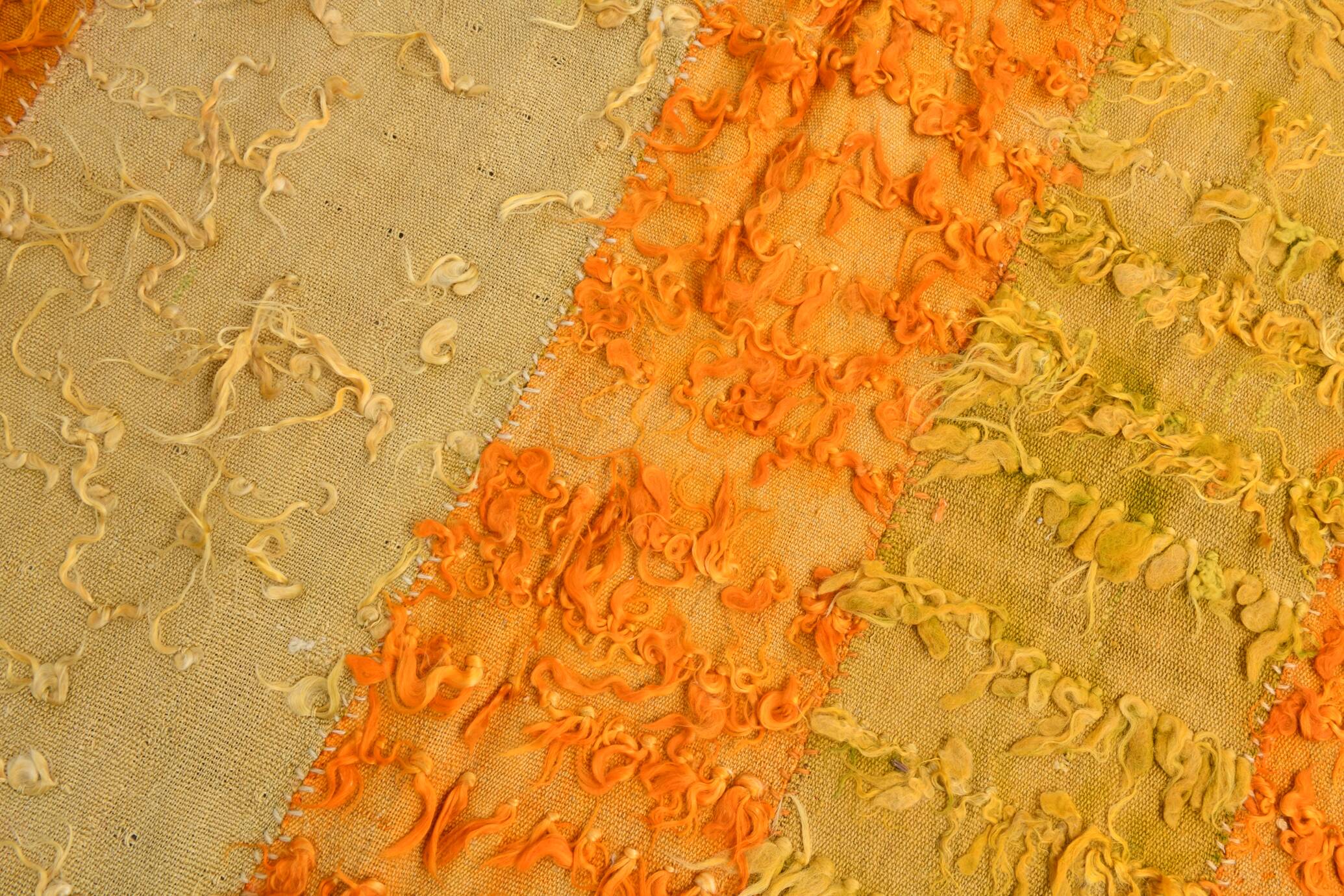 5x7 Yellow & Orange Moroccan Wool Kilim Rug, 146x210Cm