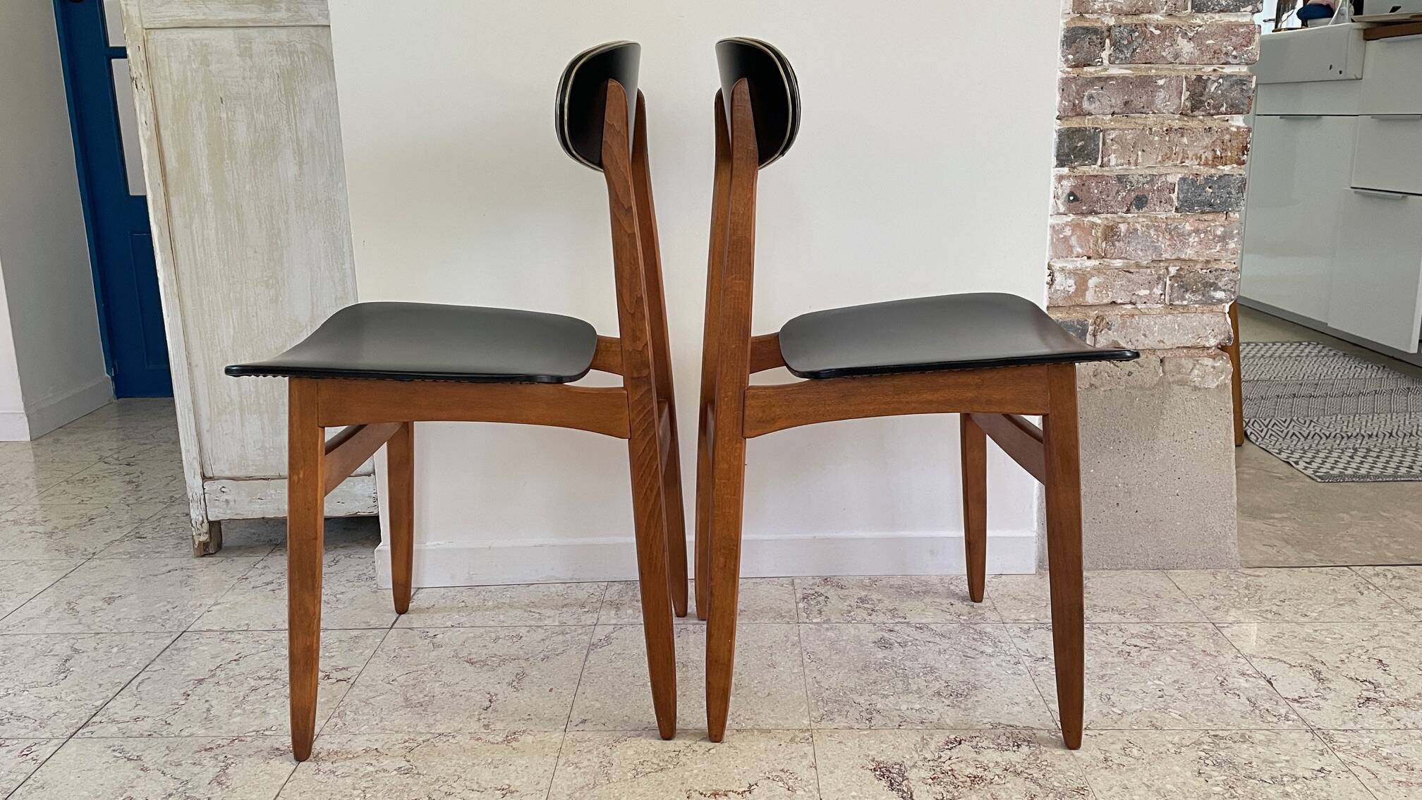 Chic vintage pair of Scandinavian chairs