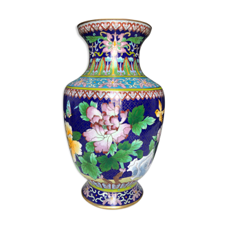 Vase en émaux cloisonnés