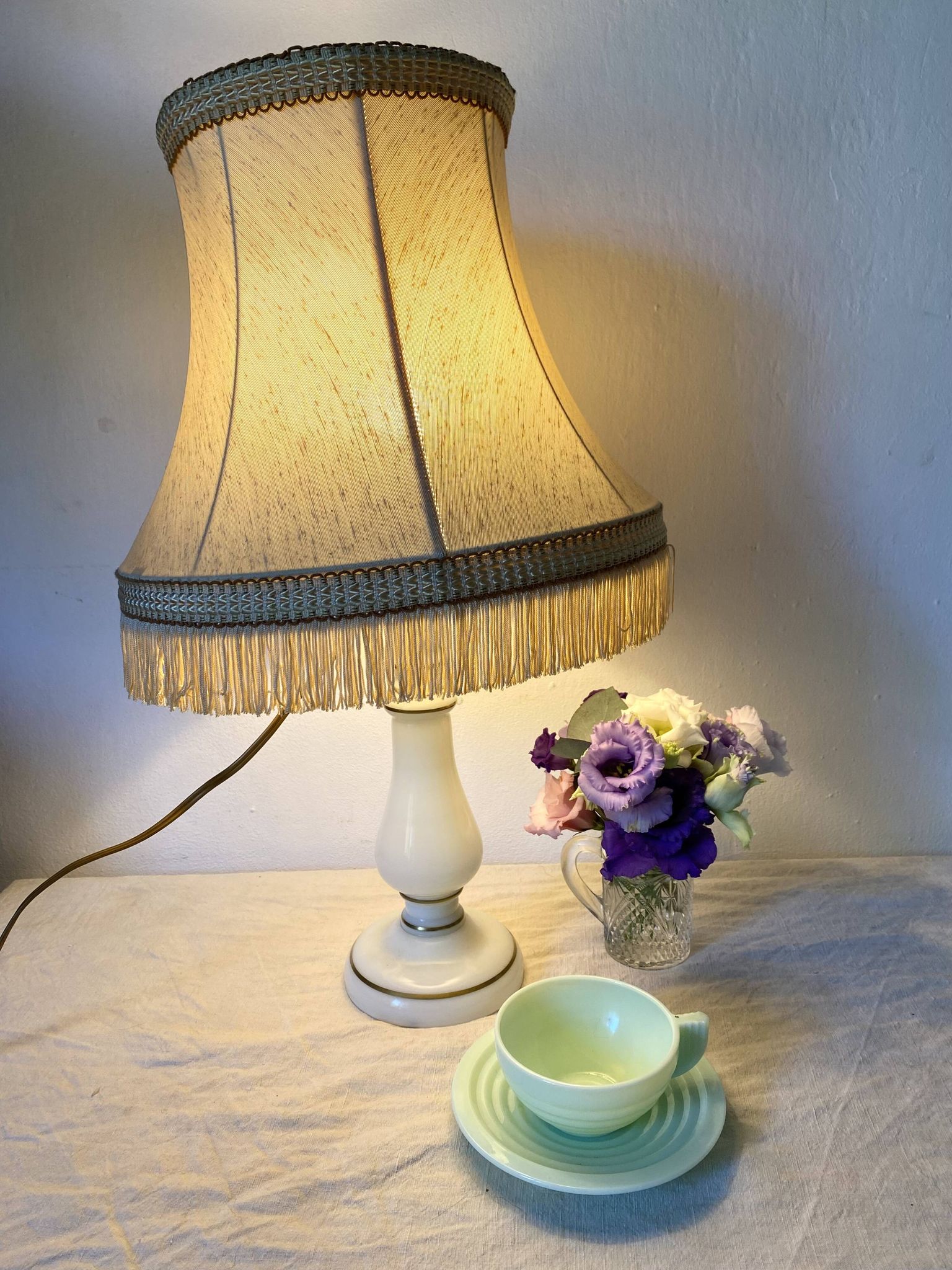 Lampe en opaline vintage