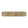 Gentlemen brass door plaque, 1970s