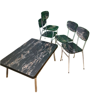 4 Chaises et table basse - effet