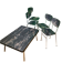 4 chairs and marble effect Formica coffee table