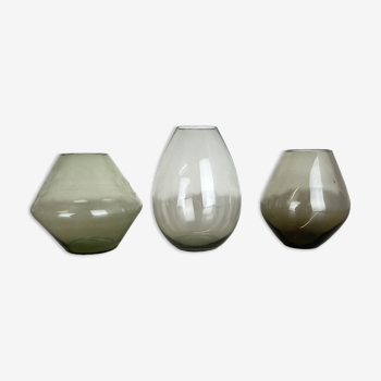 Set of Three Turmalin Vases Wilhelm Wagenfeld Wmf Attributed, Germany 1960s