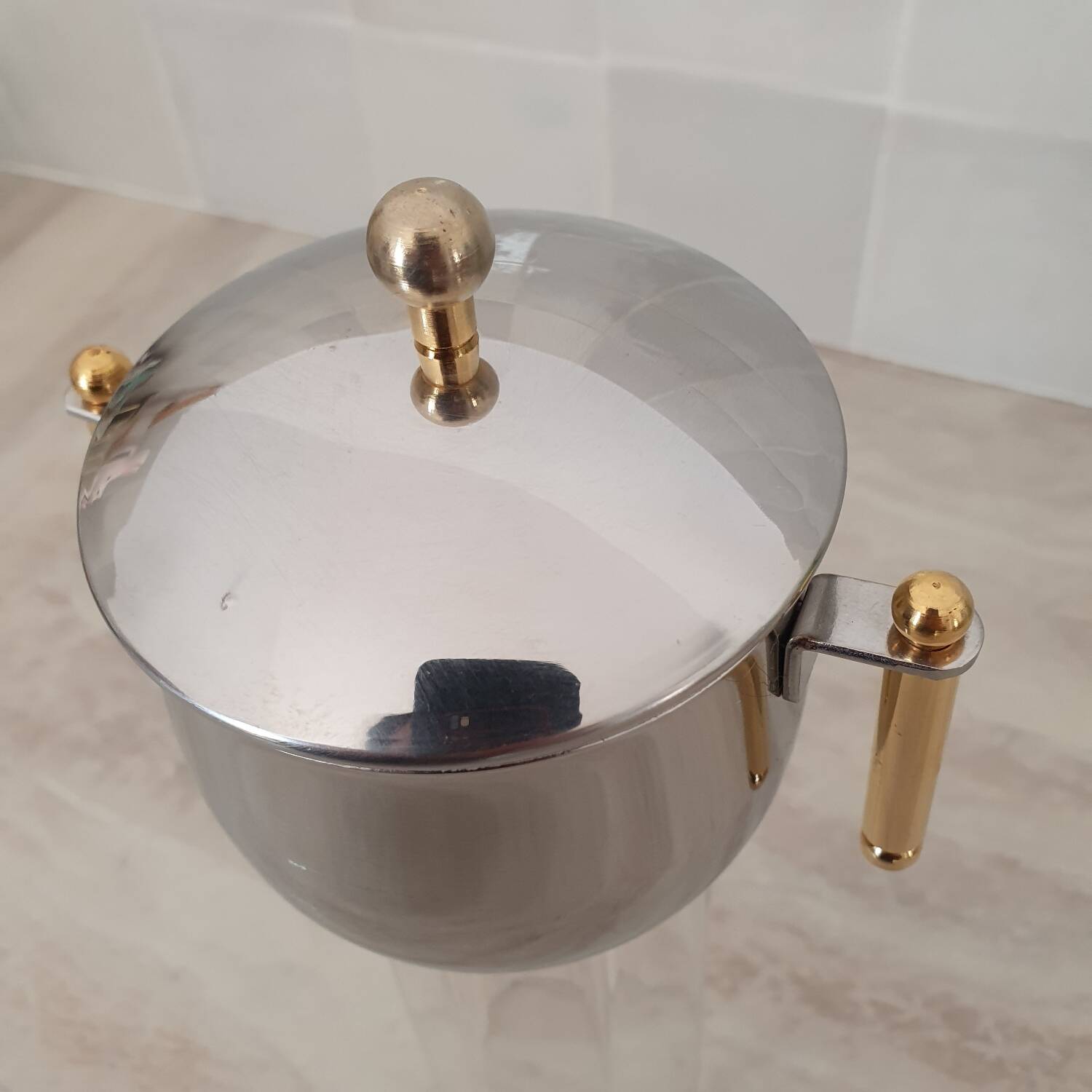 Stainless steel sugar bowl GA 18/10 made in Italy