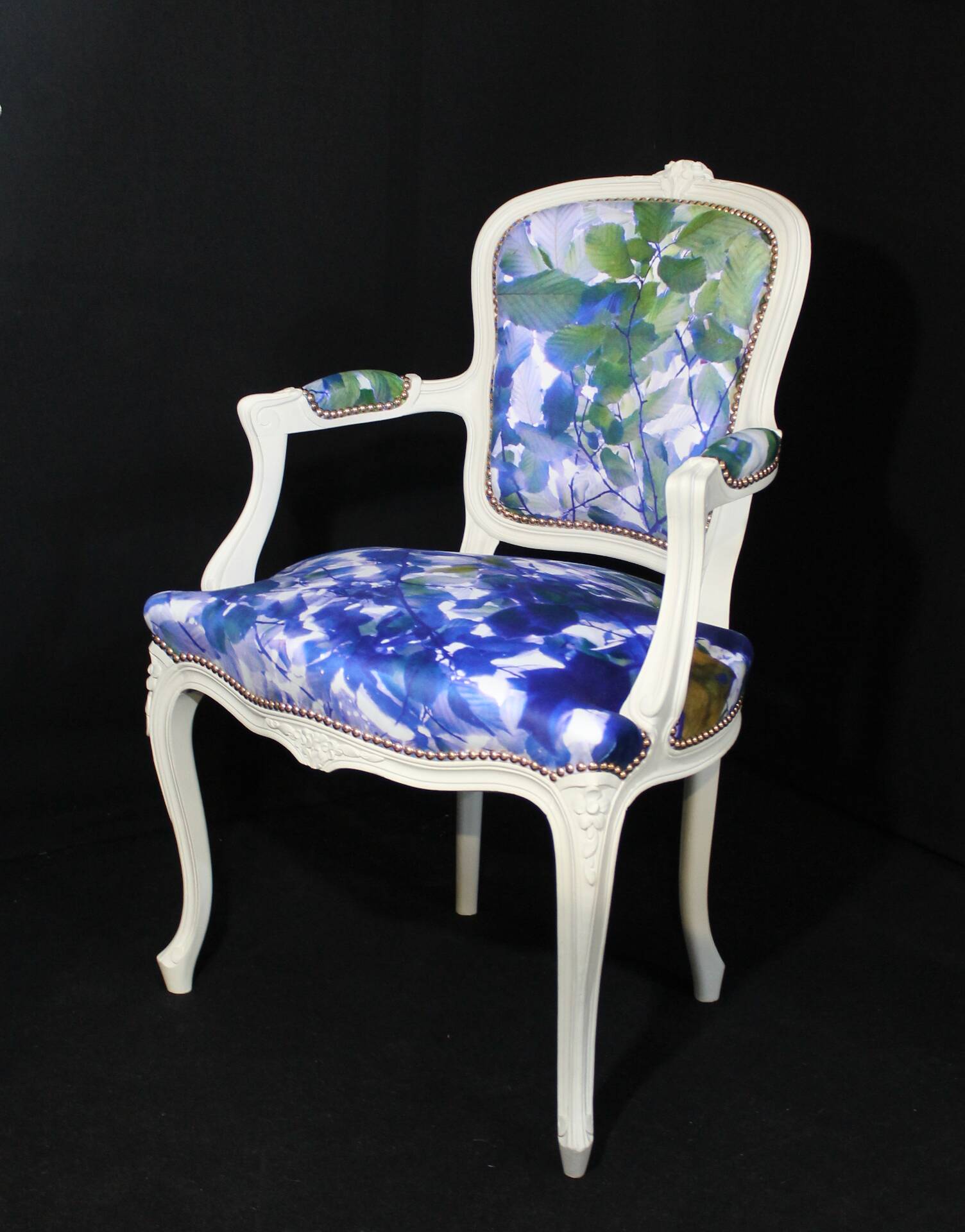 Fauteuil Louis XV Bleutée
