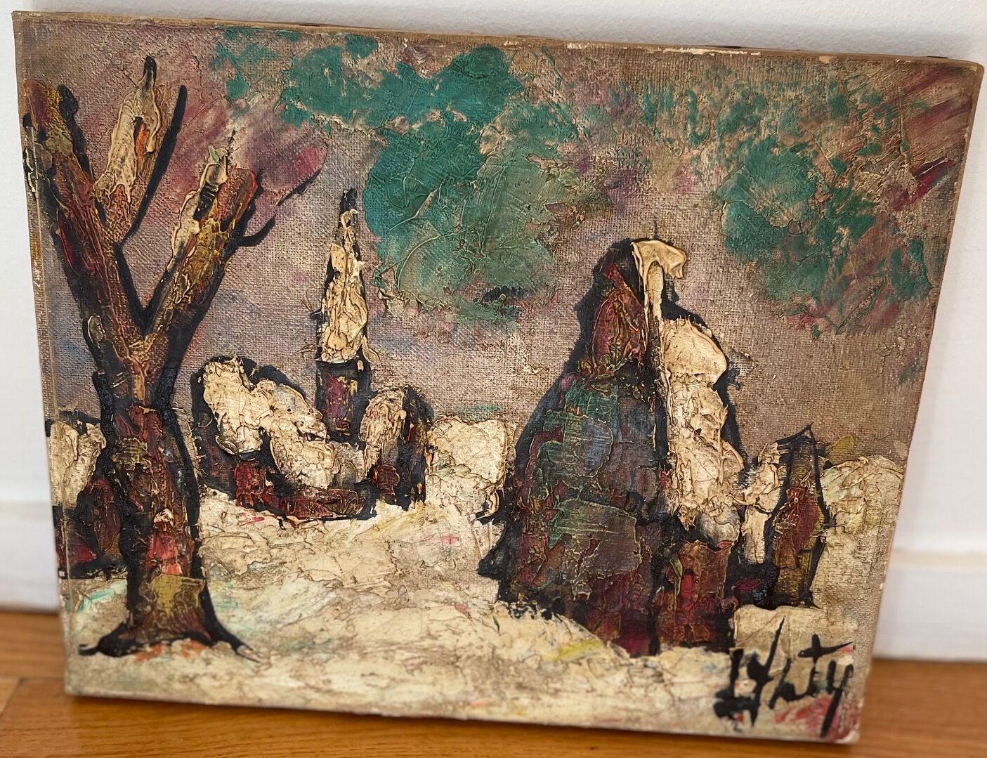 Painting "Landscape under the snow" by Henry Maurice d'Anty