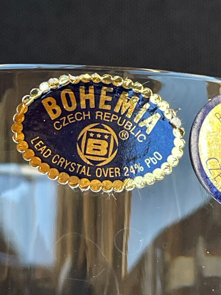 Bohemia - glasses on foot (6) - Modern mid-century - Lead crystal 24% Pbo