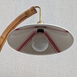 Vintage bamboo rattan floor lamp, with shelf