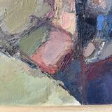 Vintage Modernist Swedish School Abstract Oil Painting