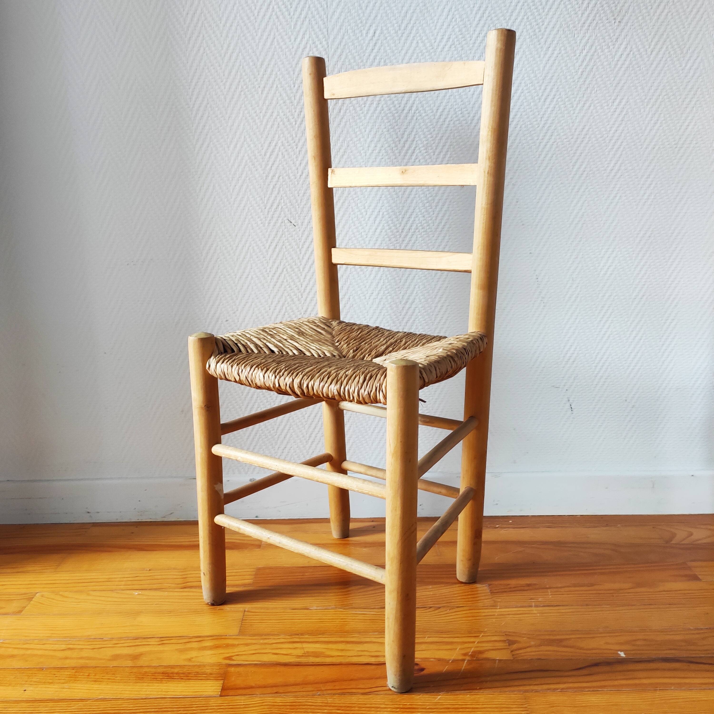Vintage raw wood chair