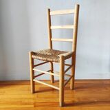 Chaise vintage en bois brut