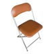 Brown folding chair in vinyl and steel