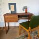 Vintage desk sled legs oak veneer