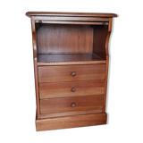 Louis Philippe style wooden chest of drawers with 3 drawers and 1 niche
