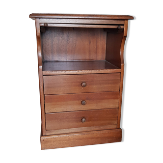 Louis Philippe style wooden chest of drawers with 3 drawers and 1 niche