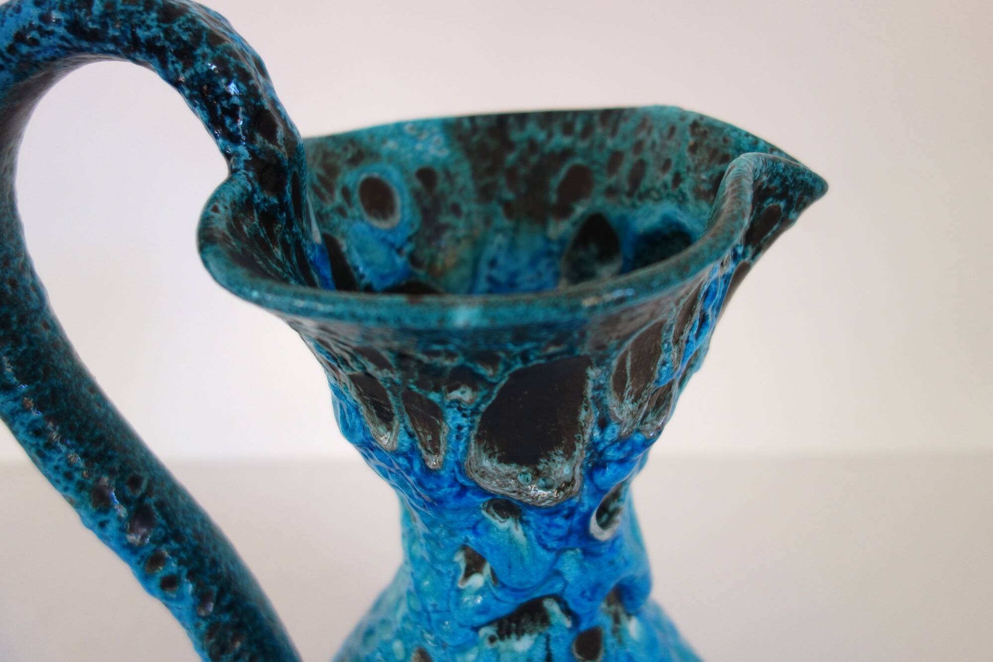 Fat lava vase by Charles Cart in turquoise blue 1960