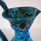 Vase fat lava  de charles cart en bleu turquoise 1960