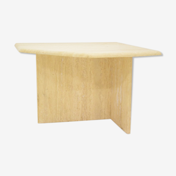 Table basse en travertin vintage années 70 design minimaliste Roche Bobois