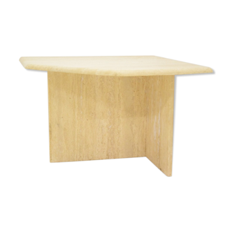 Table basse en travertin vintage années 70 design minimaliste Roche Bobois