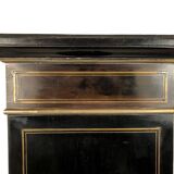 Napoleon III bookcase, blackened wood inlaid with brass, ivory and mother-of-pearl