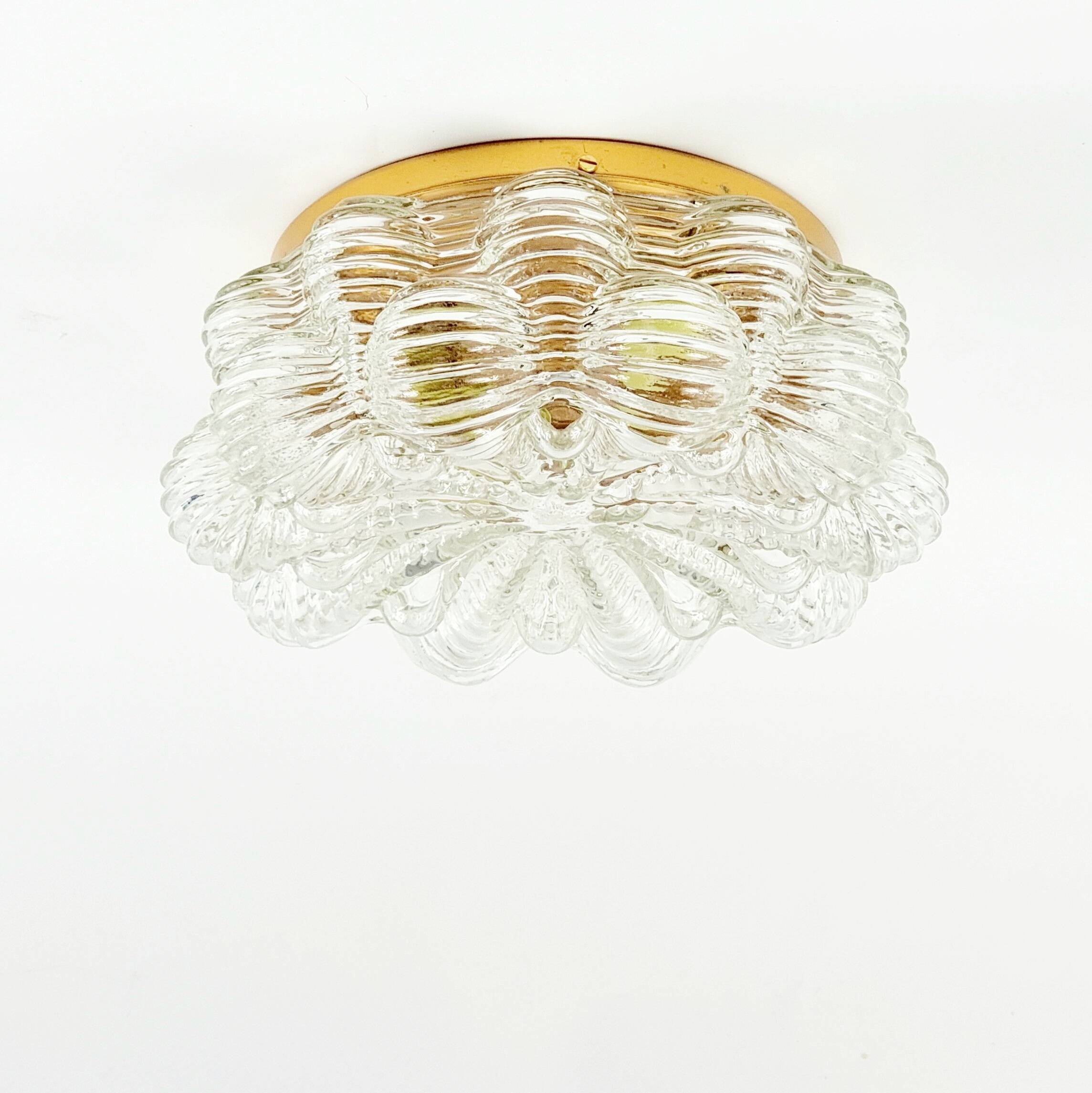 Large Mid Century Bubble Glass Ceiling Light by H.Tynell for Limburg, 1960s