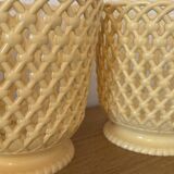 Paire de cache pots SYLA années 70 jaune pastel 18cm