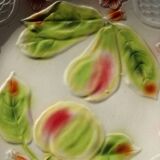 Antique slip plate - pear and apple