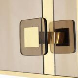 Regency Style Brass and Glass Coat Rack, Italy 1970s