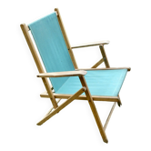 Vintage folding armchair 1960 - Canvas garden chair