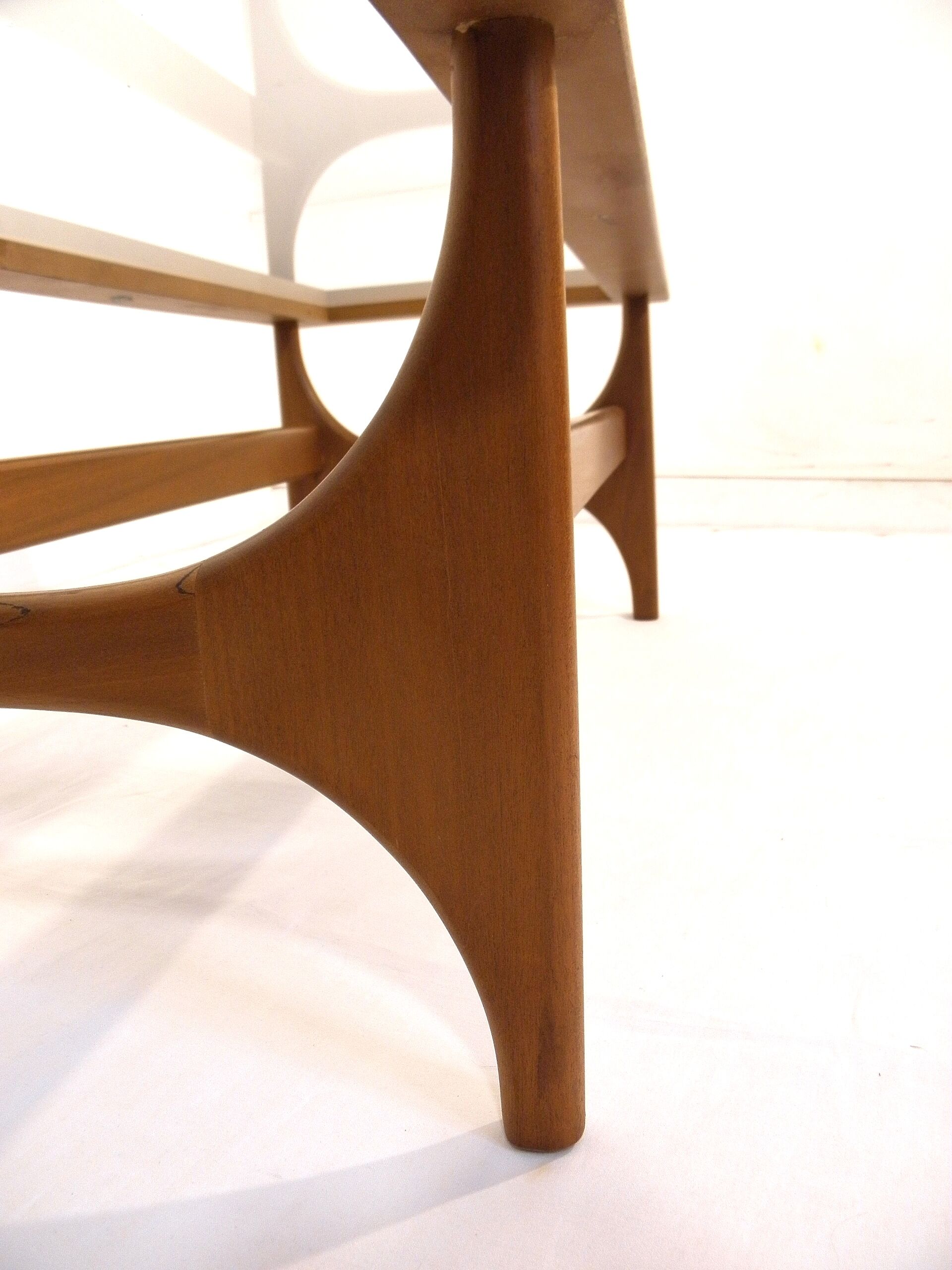 Scandinavian coffee table in teak and glass