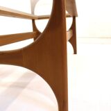 Scandinavian coffee table in teak and glass