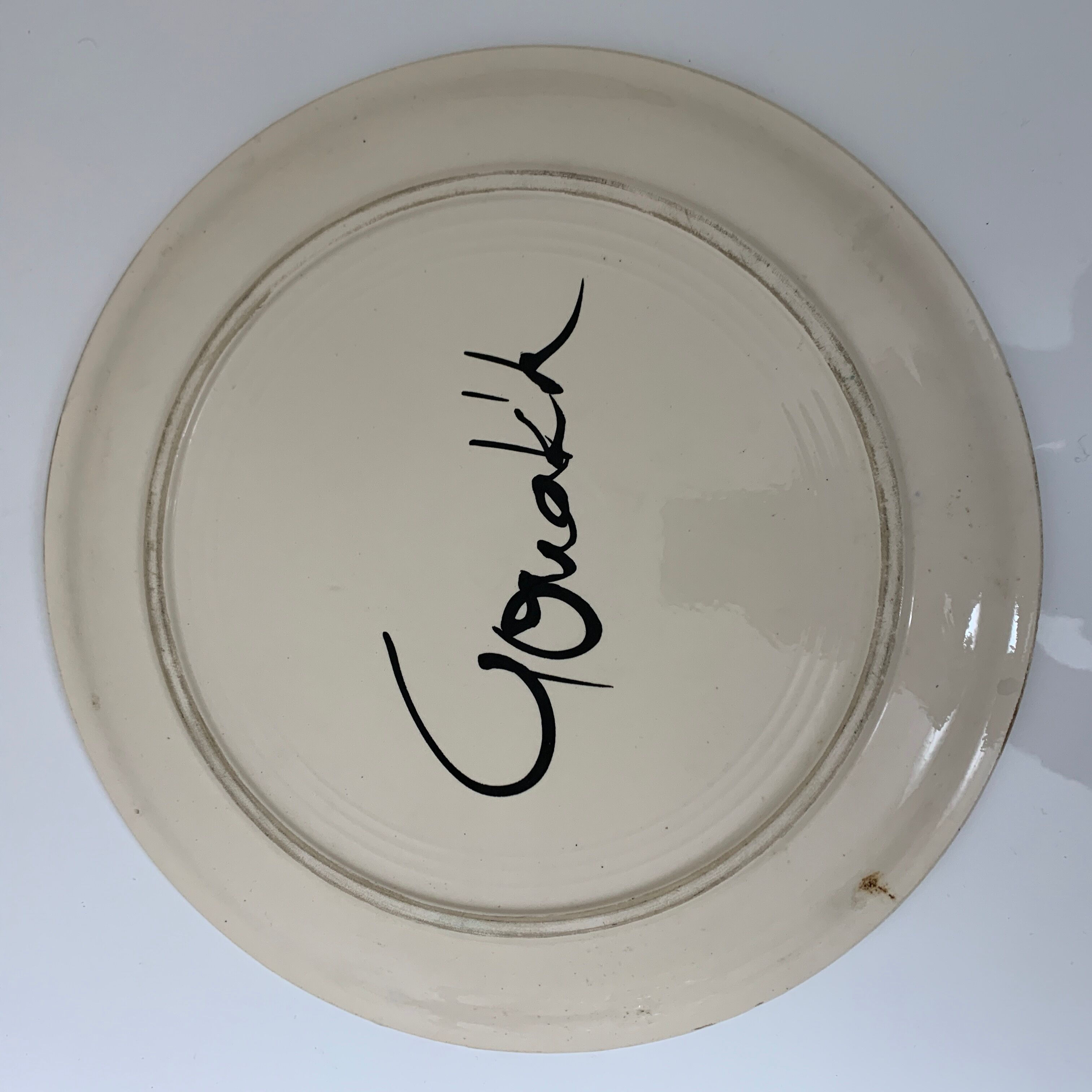 Decorative flat plate decoration decor of boat Goualch Jean Claude
