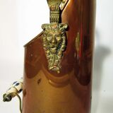 Copper and brass coal bucket