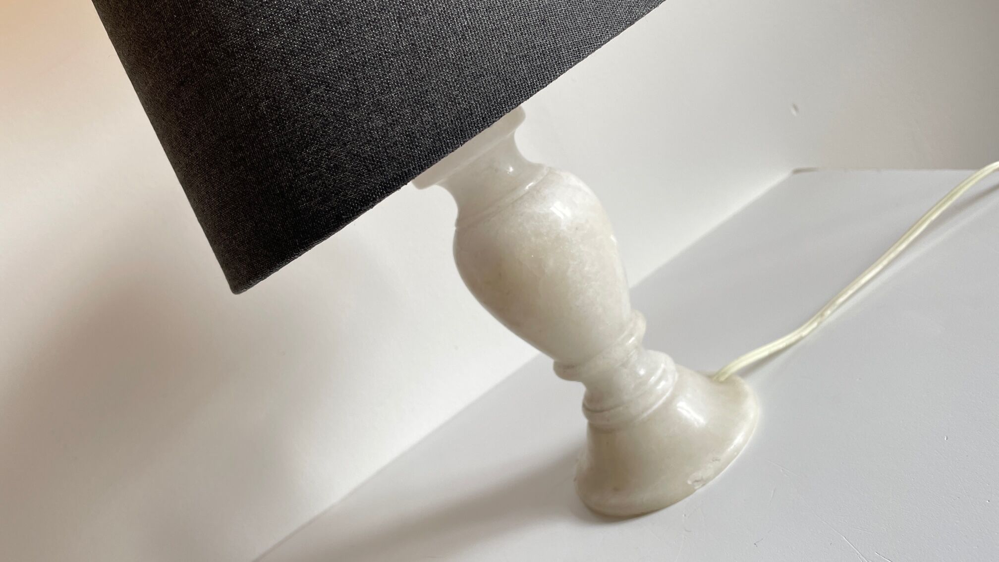 Lampe pieds en pierre d’albatre vintage