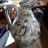 Cider pitcher in Rouen earthenware signed Dieul
