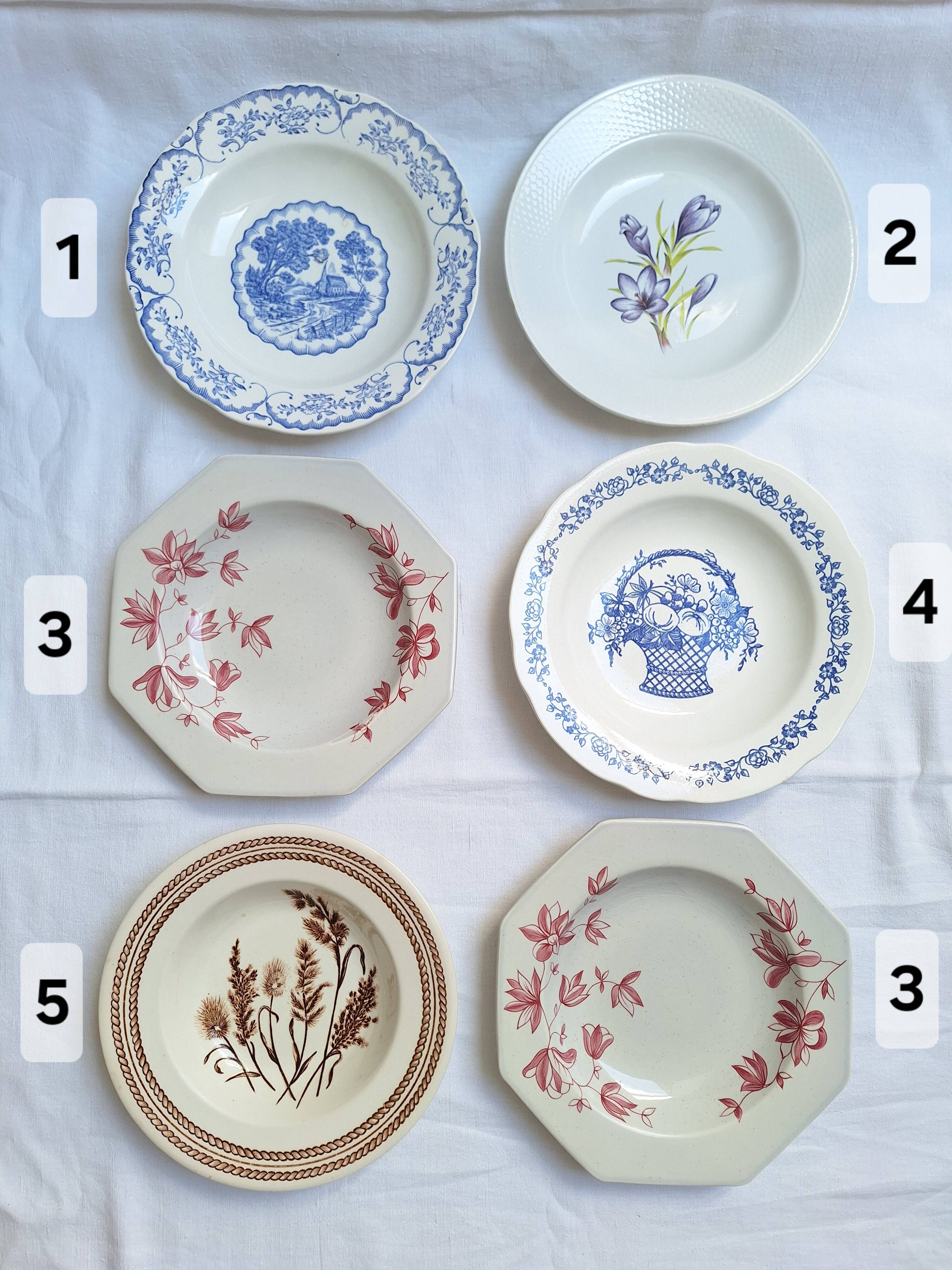 Vintage deep plates St Amand, Digoin, Sarreguemines
