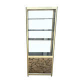 Designer shelf in smoked glass and metal
