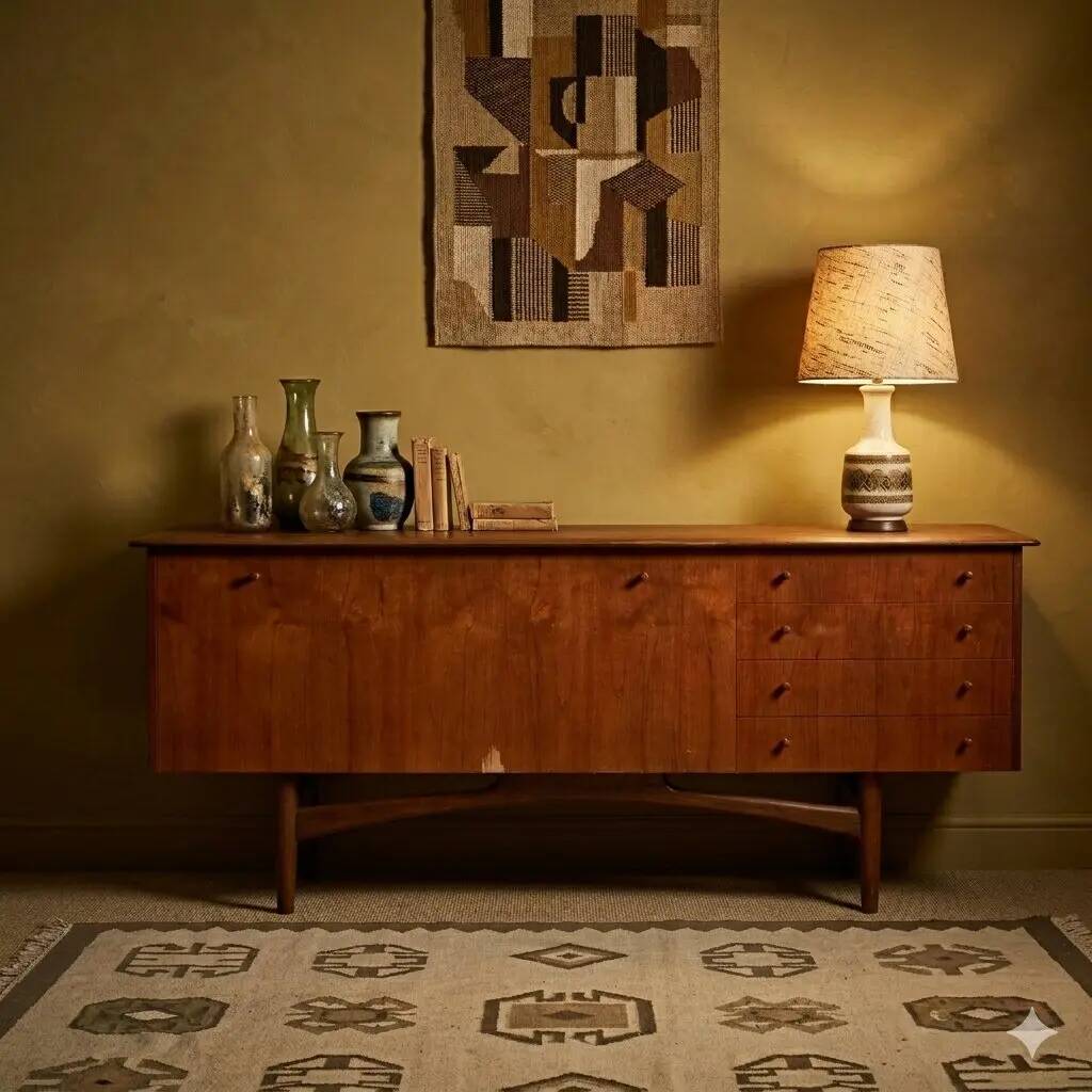 Vintage teak enfilade, Italian design, 1960s.