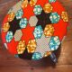 Vintage stool, new wax fabric