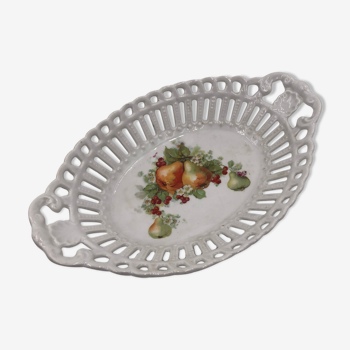 Bread basket or vintage fruit openwork porcelain