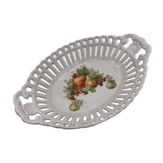 Bread basket or vintage fruit openwork porcelain