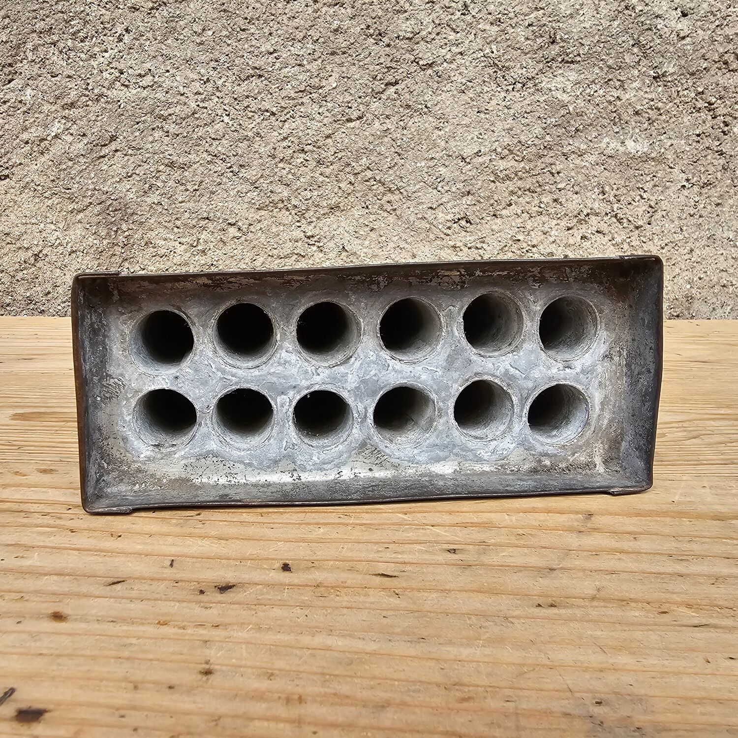 Old sheet metal candle mold