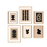 Collection of 6 signed abstract artworks: paintings and paper collages