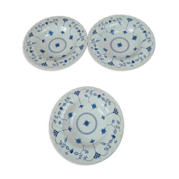Lot de 3 assiettes creuses + plat – Myott Finlandia – Angleterre