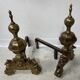 Important pair of brass log holders from the 20th century.