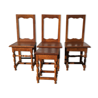 3 chaises lorraine + banc