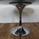 Table vintage tulipe, chrome et verre Gastone Rinaldi