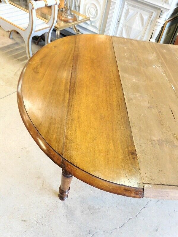Table 6 feet Louis Philippe with 3 walnut extensions of the 19th siecle